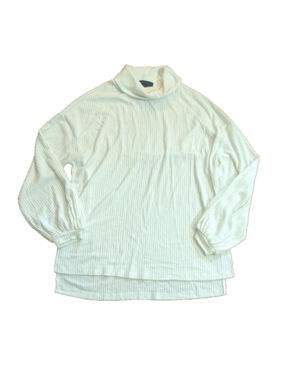 Sanctuary White Ribbed Long Sleeve Top Medium